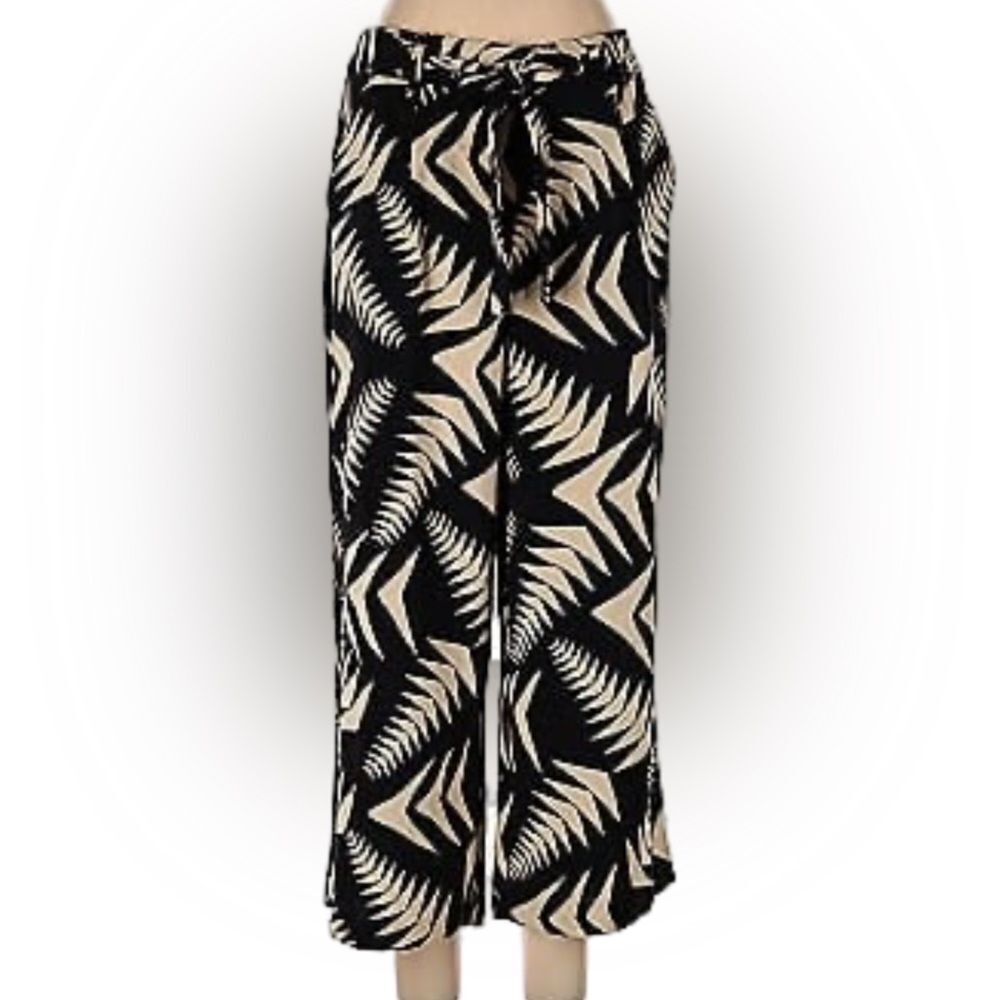 ELIANE ROSE Black & Khaki Wide Leg Lightweight Pants Women’s Size Large